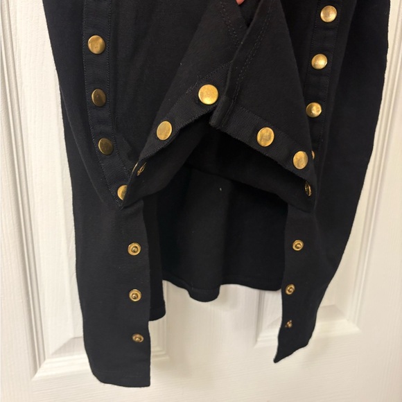 Haute Monde Black Mini Dress with Gold Buttons - Picture 3 of 6